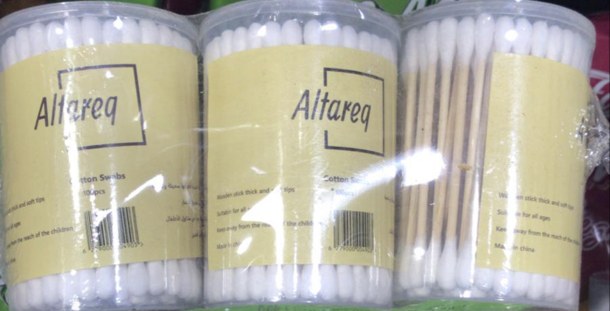 9D1D45A7-096F-4BF1-98D2-4D2AA1E8F9E4 مسحات قطنية 100 قطعة 3 ربطه *6 حبة - الصورة 1