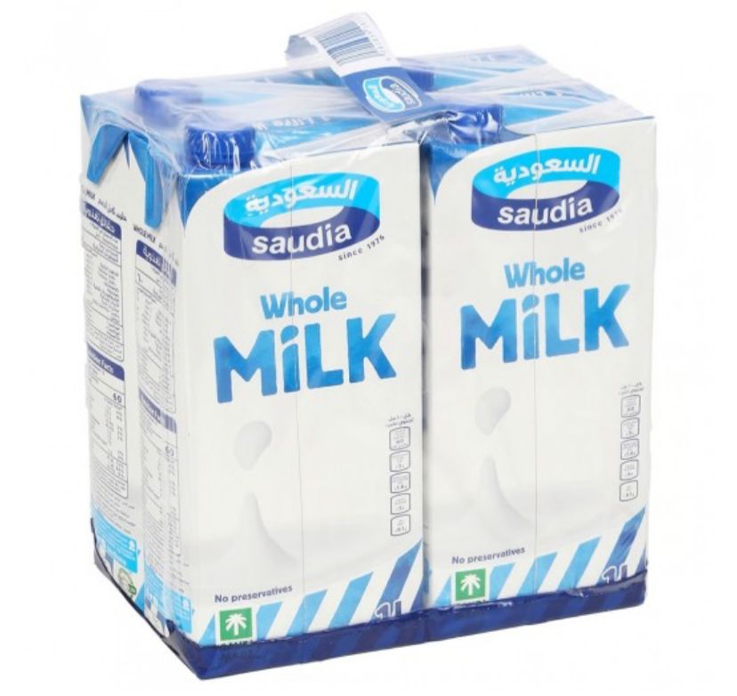 C9BE362C-C1A8-45B5-B13B-A39D99202143 حليب السعودية 1 لتر 4 حبات - الصورة 1