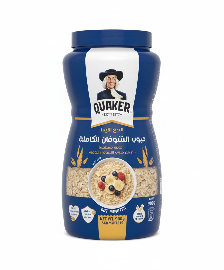 9E8B3D36-1F95-47D0-AB4E-7703ED1DAA98 كويكر – حبوب شوفان الكاملة أبيض 900 جم - الصورة 1