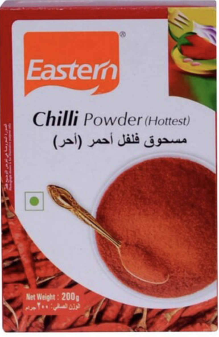 E9F0CDC3-FCAB-49D8-BD4F-99116CD8296F مسحوق الفلفل الاحمر الحار ايسترن علبه 200 جم 3 حبه - الصورة 1