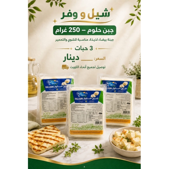جبن حلوم قبرصي 250 جم 3 حبات
