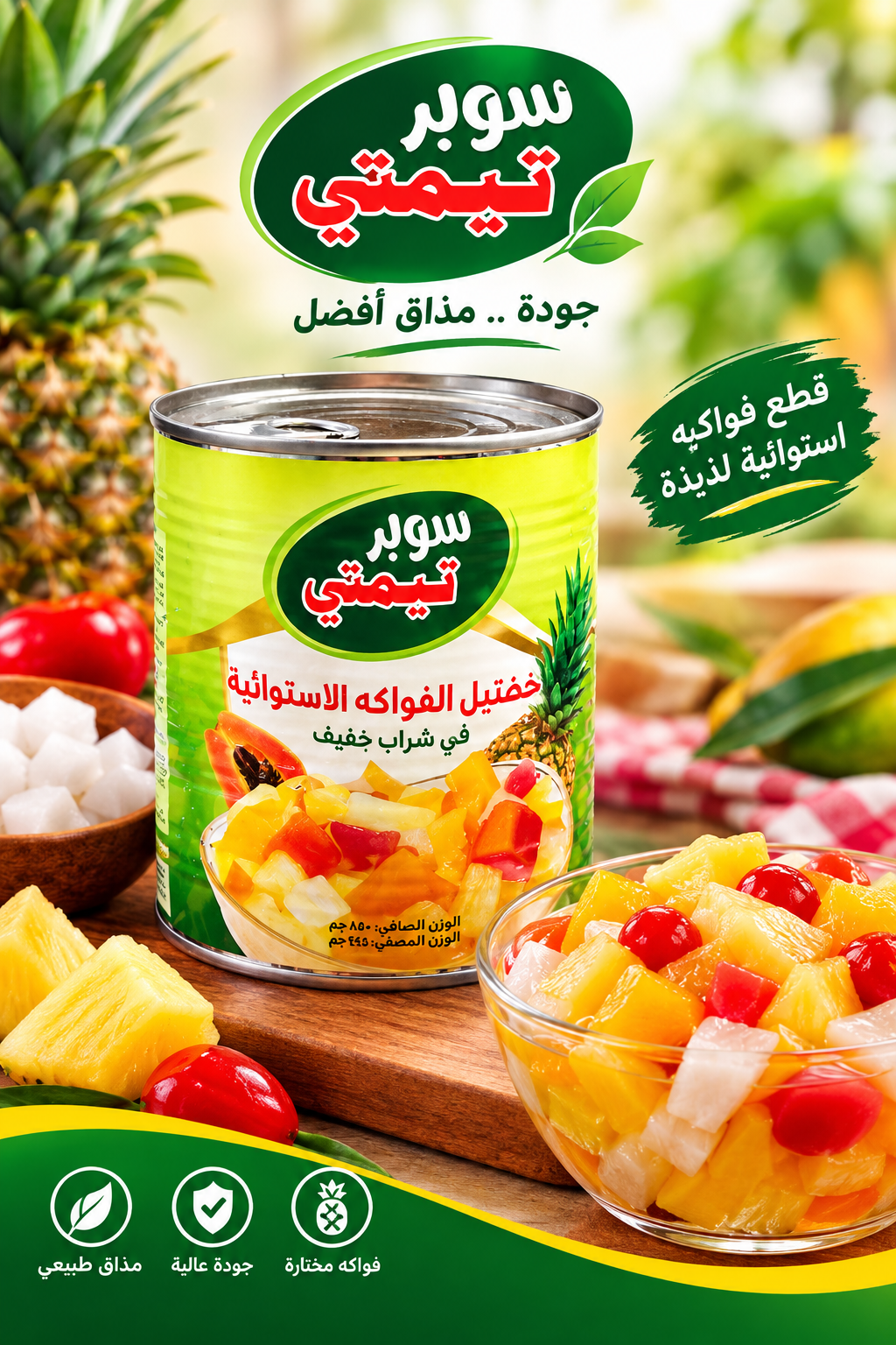 2026/09/16352.png كوكتيل الفواكهة سوبر تيستي 850 جم حبة - الصورة 1