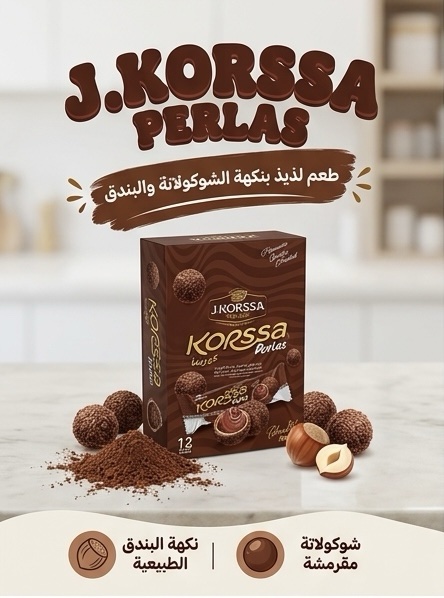 شوكولاتة مدوره محشوه بندق كورسا 12 حبه باكيت