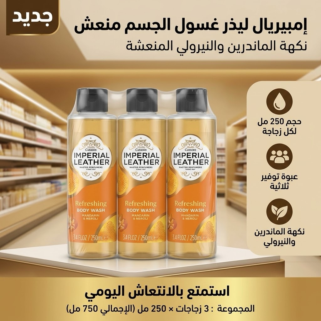 img_8479 غسول الجسم امبريال ليذر 250 مل 3 حبات - الصورة 1